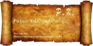 Pelcz Kálmán névjegykártya
